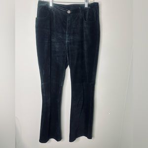 Chicos black suede leather pants
